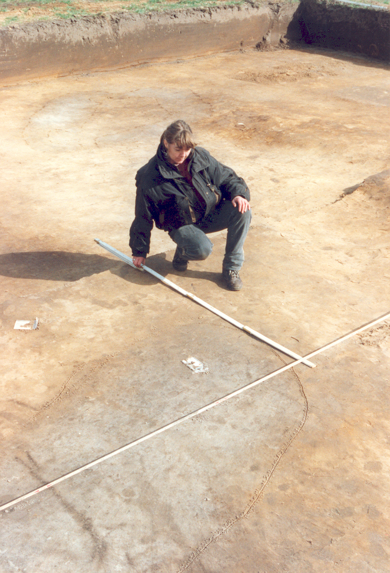 Het inmeten van archeologische sporen