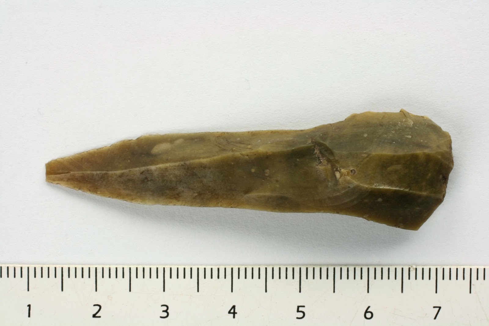 Vuurstenen kling - Oudste vondst (ca. 10.000 jaar oud) van de binnenstad (Boldershof)