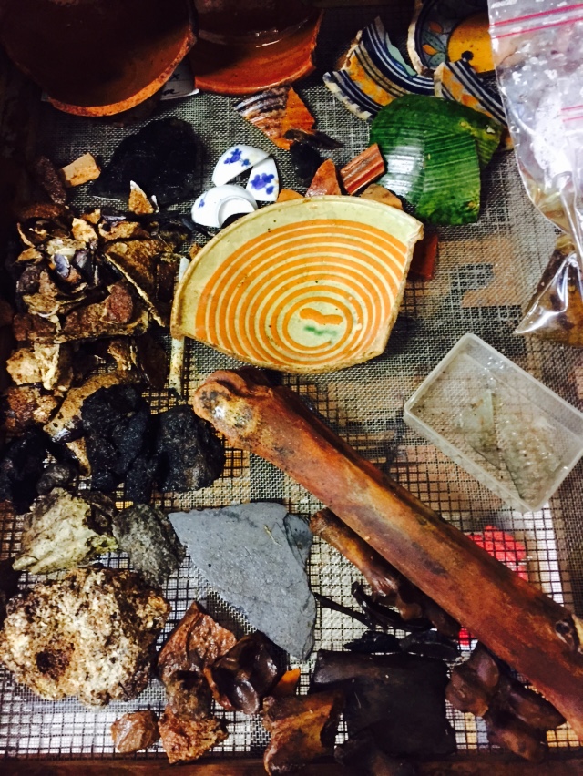 Opgraving Stovestraat - Valkestraat - De vondsten worden gewassen