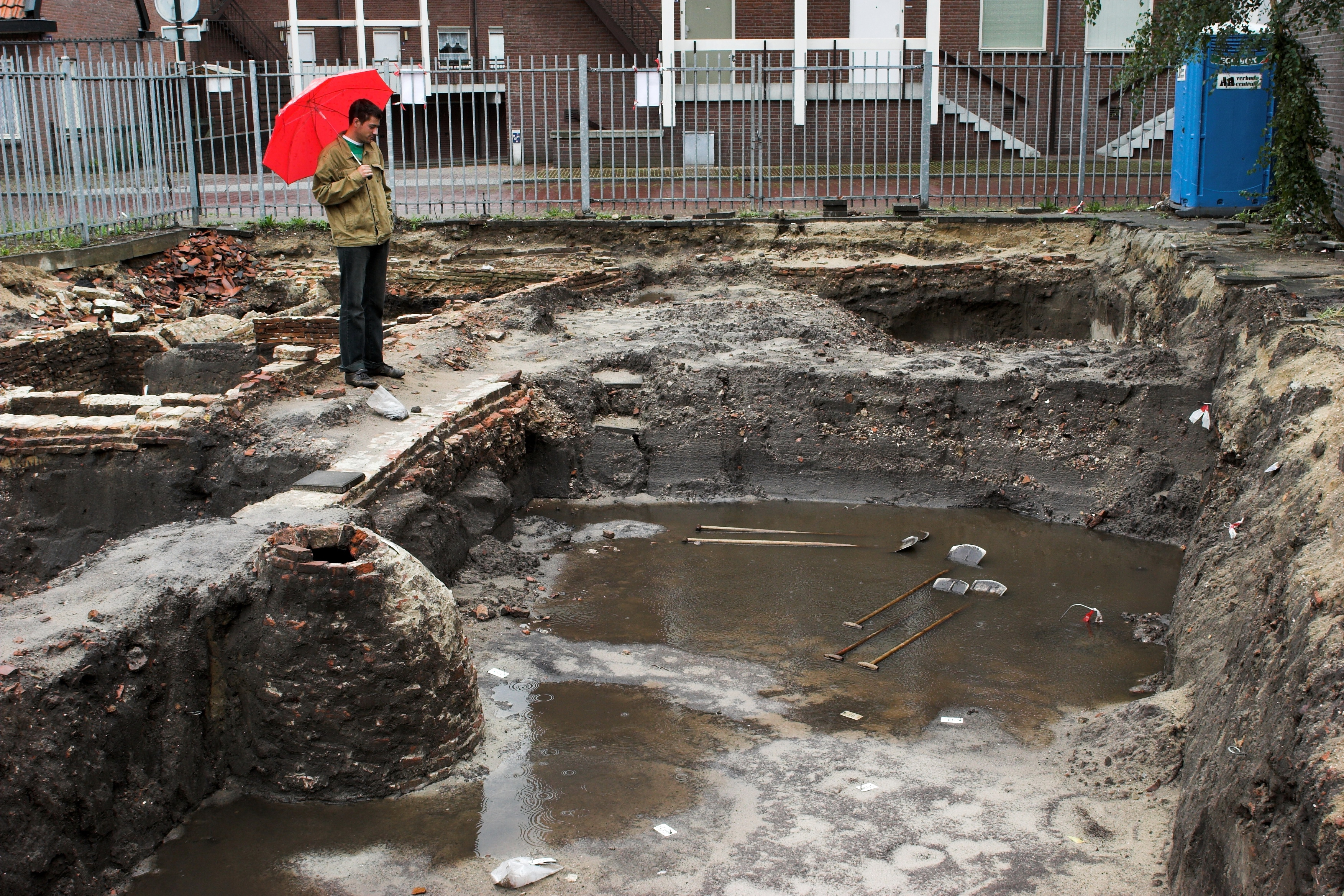 Opgraving Achter de Kamp - Het effect van heftige regenbuien